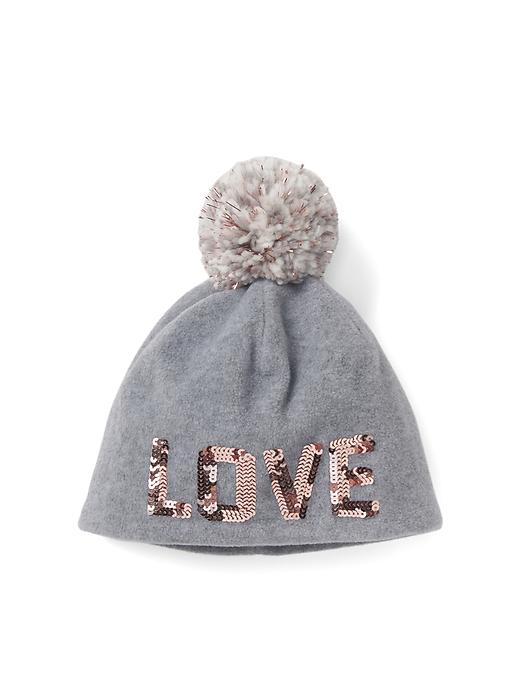 View large product image 1 of 1. Sequin Pom Hat