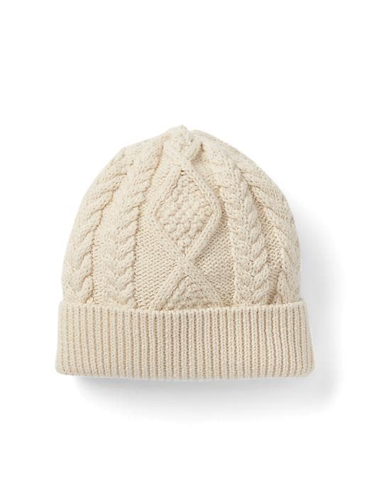 View large product image 1 of 1. Cable-knit beanie