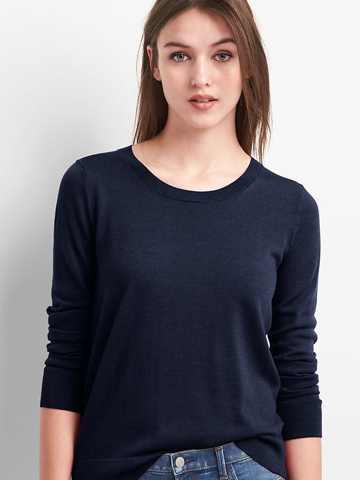 View large product image 1 of 1. Crewneck Pullover Sweater in Merino Wool