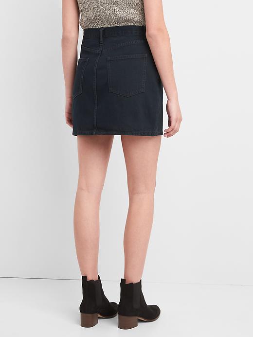 Image number 2 showing, High rise denim mini skirt