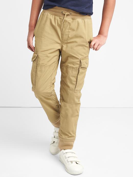 Image number 1 showing, Jersey-lined cargo joggers