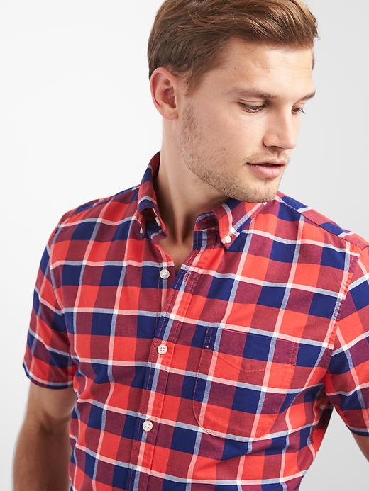Image number 5 showing, Oxford check short sleeve shirt