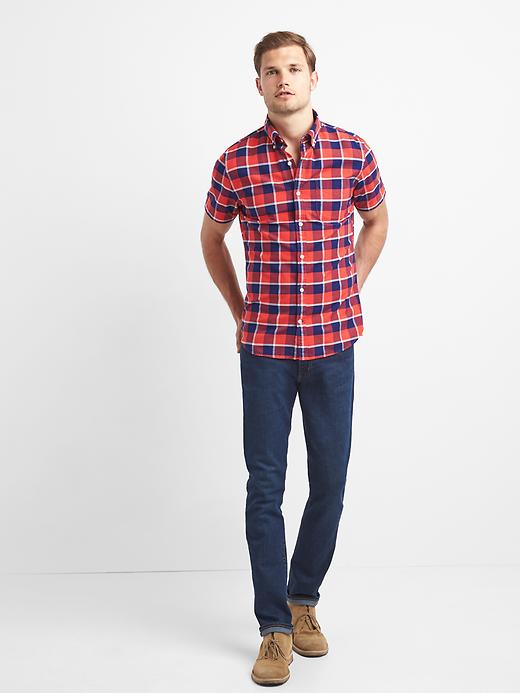 Image number 3 showing, Oxford check short sleeve shirt