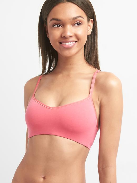 View large product image 1 of 1. Cotton racerback bralette
