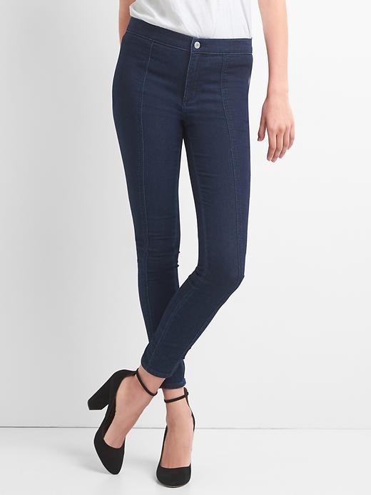 Image number 1 showing, Seamed slim fit jeans
