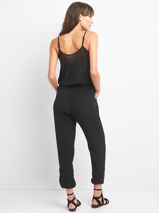 Image number 2 showing, Sleeveless crochet jumpsuit