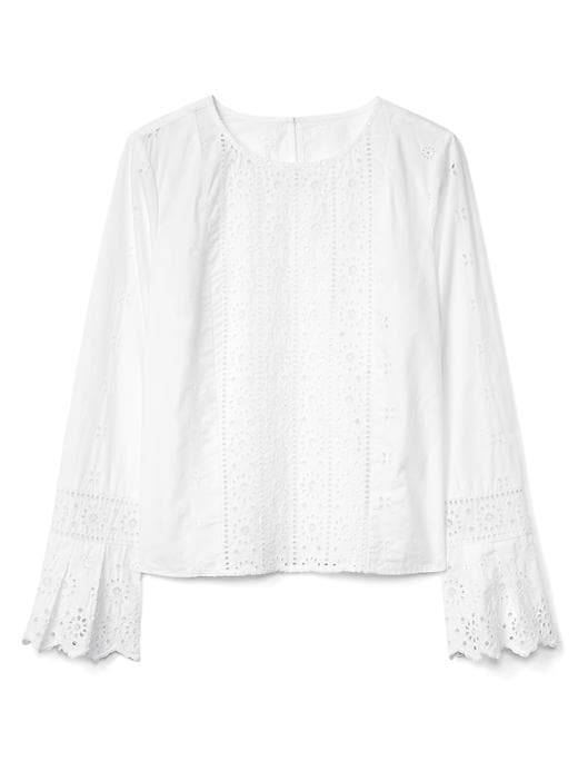 Image number 6 showing, Bell-sleeve eyelet top