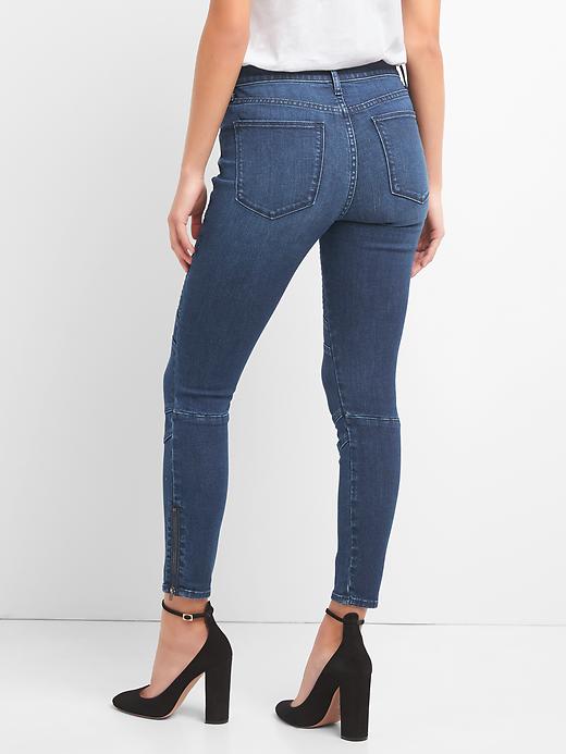 Image number 2 showing, Mid rise moto true skinny ankle jeans