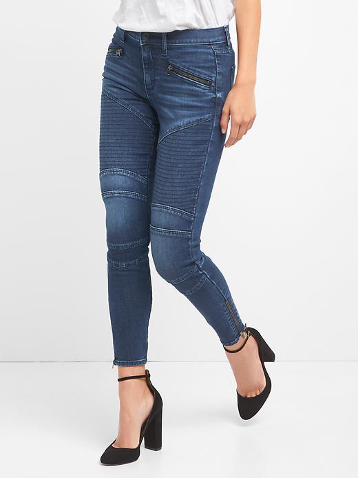 Image number 5 showing, Mid rise moto true skinny ankle jeans