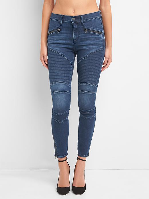 Image number 7 showing, Mid rise moto true skinny ankle jeans
