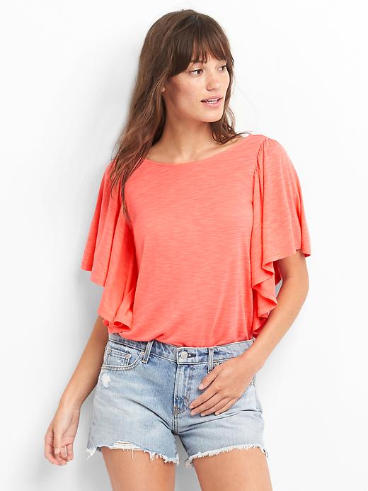 Image number 1 showing, Flutter ruffle top