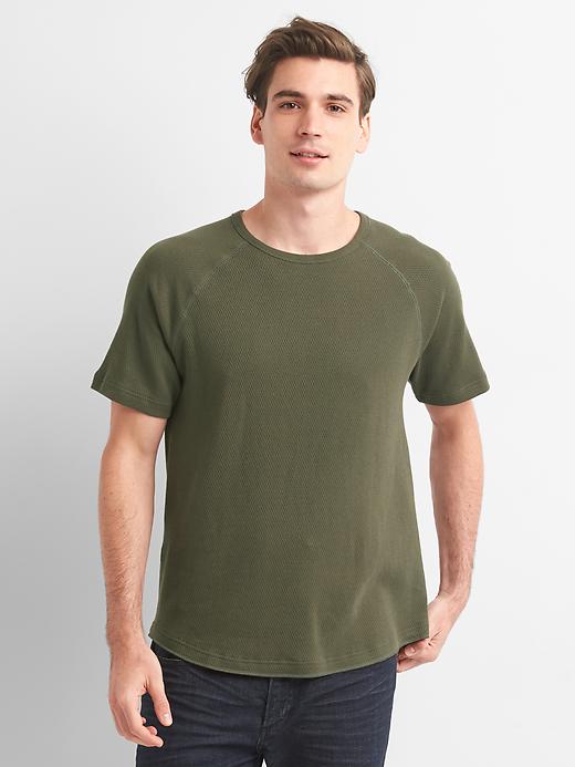 Gap Mens Waffle Raglan Crewneck T-Shirt (Multi colors)