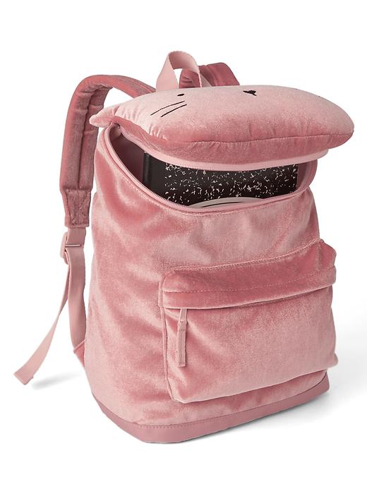 Image number 2 showing, Cat velour backpack