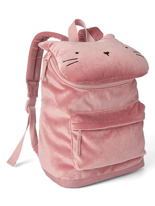 Image number 1 showing, Cat velour backpack