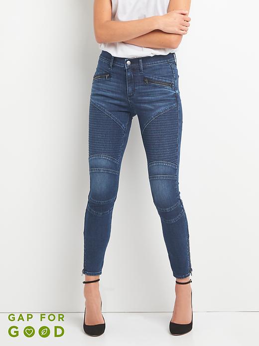 Image number 1 showing, Mid rise moto true skinny ankle jeans