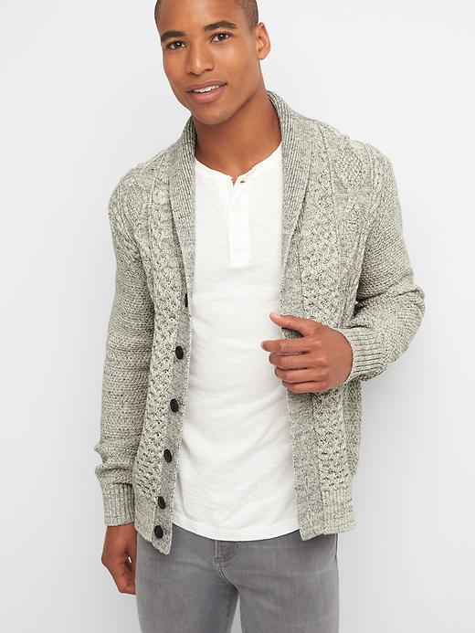 View large product image 1 of 1. Cable-knit cardigan