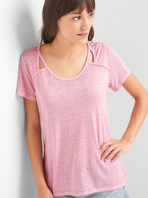 Image number 7 showing, Scoopneck cutout tee