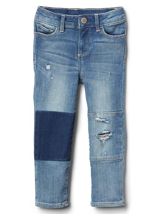 Image number 1 showing, High stretch rip & repair skinny jeans