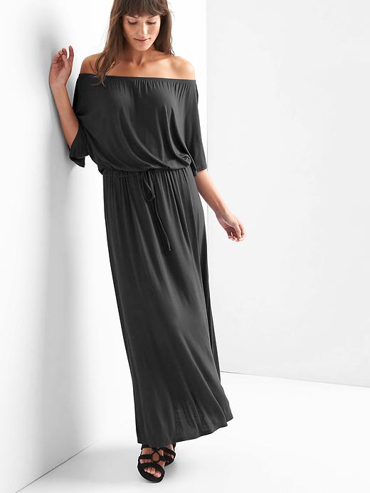 View large product image 1 of 1. Off-shoulder maxi dress