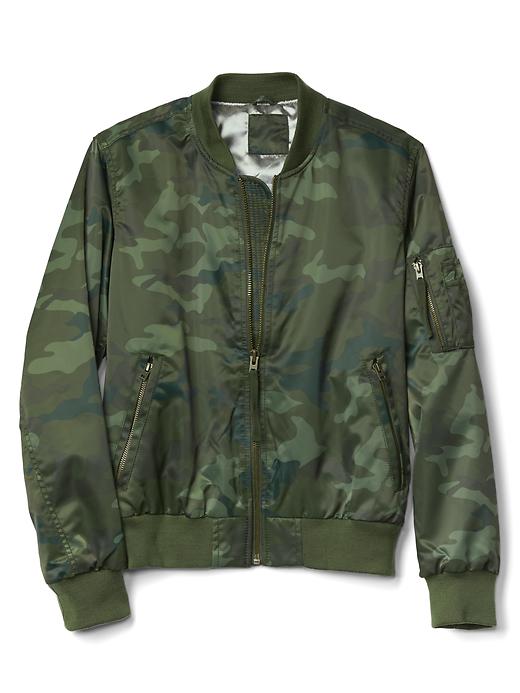 Image number 6 showing, Camo nylon bomber jacket