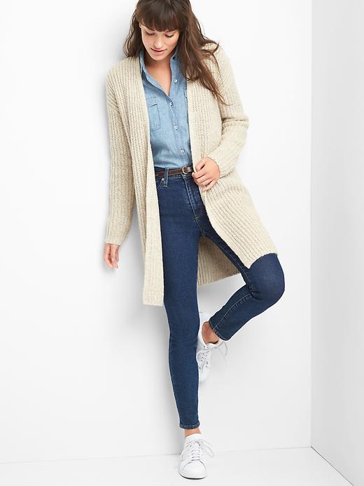 Image number 8 showing, Textured open-front cardigan