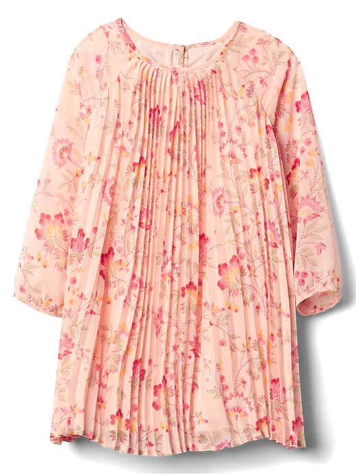 Image number 3 showing, Floral long sleeve pleat dress
