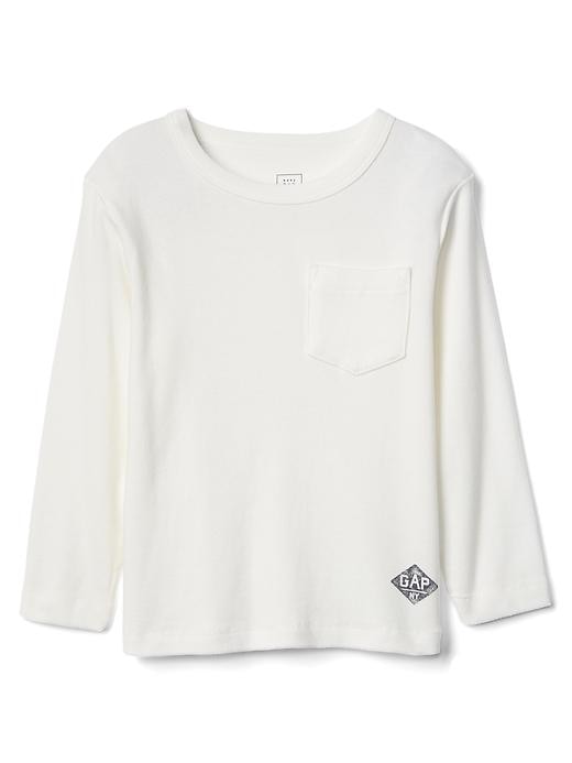 View large product image 1 of 1. Long sleeve pocket tee
