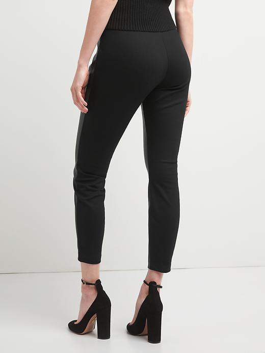 Image number 2 showing, Faux leather-front leggings