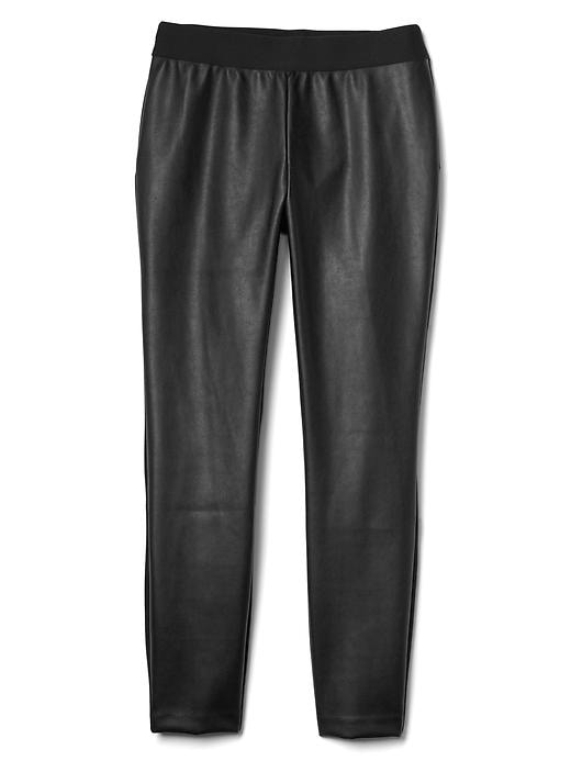 Image number 6 showing, Faux leather-front leggings