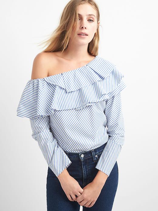 Image number 5 showing, One-shoulder ruffle top