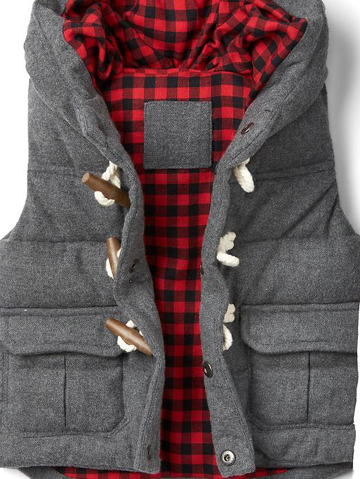 Image number 3 showing, Quilted toggle hoodie vest