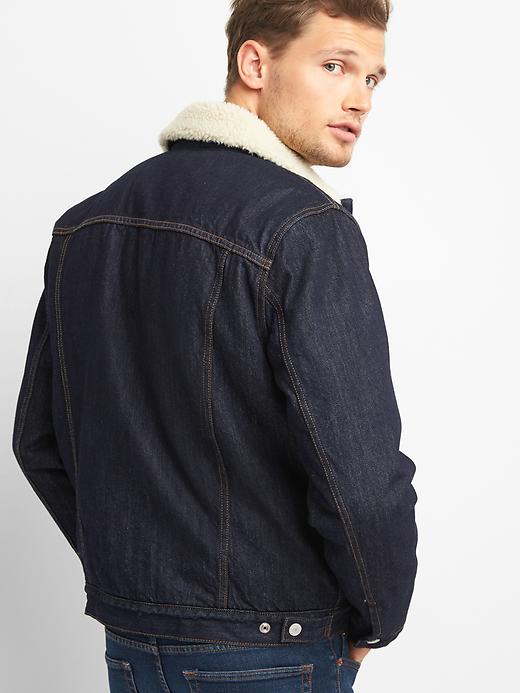 Image number 2 showing, Sherpa-lined icon denim jacket