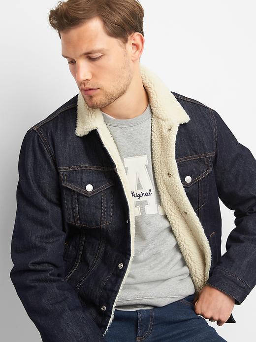 Image number 5 showing, Sherpa-lined icon denim jacket