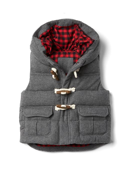 Image number 1 showing, Quilted toggle hoodie vest