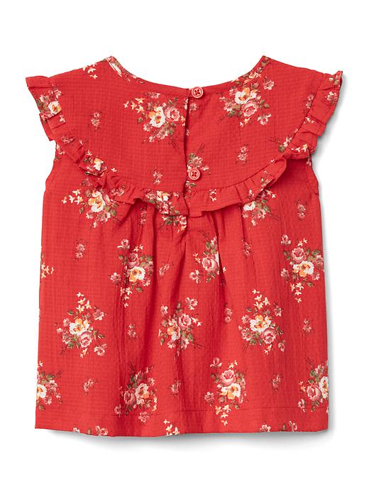 Image number 2 showing, Floral dobby ruffle top