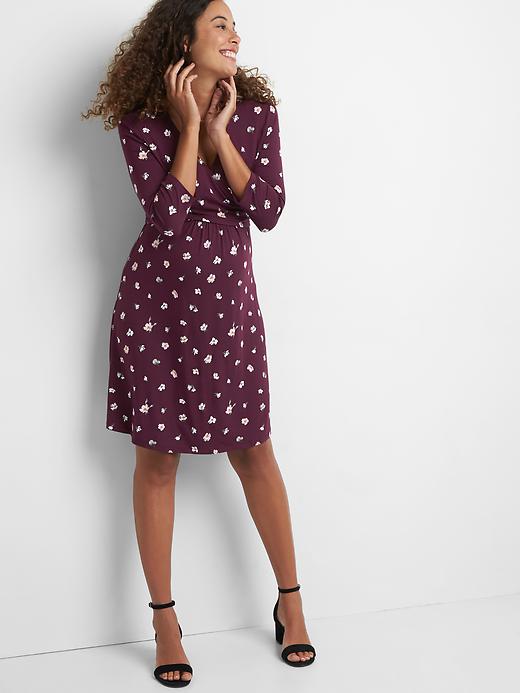 gap floral wrap dress