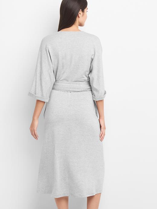 Image number 2 showing, Fleece wrap-belt midi dress