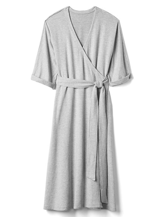 Image number 6 showing, Fleece wrap-belt midi dress