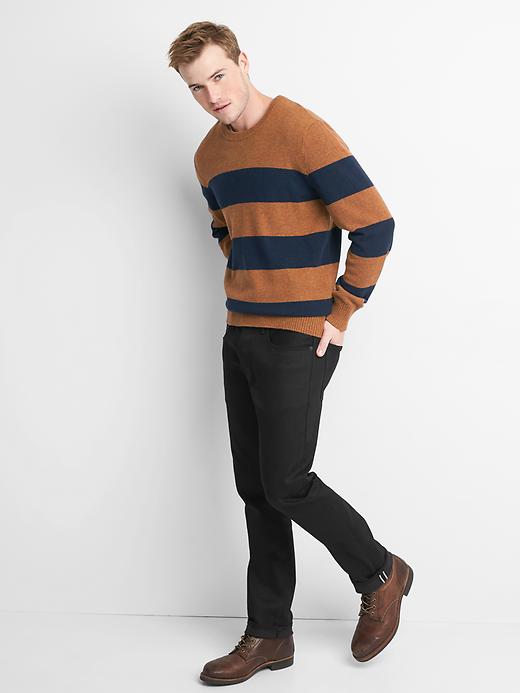 Image number 3 showing, Rugby Stripe Crewneck Sweater in Wool Blend