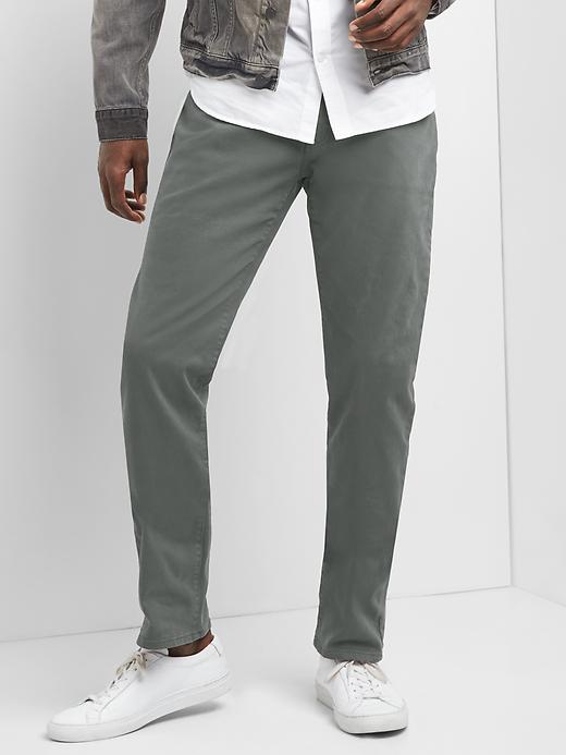 Image number 1 showing, Twill Pants in Slim Fit with GapFlex