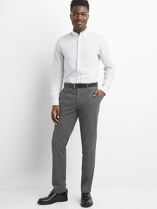 Image number 3 showing, Brushed Cotton Pattern Pants in Slim Fit with GapFlex
