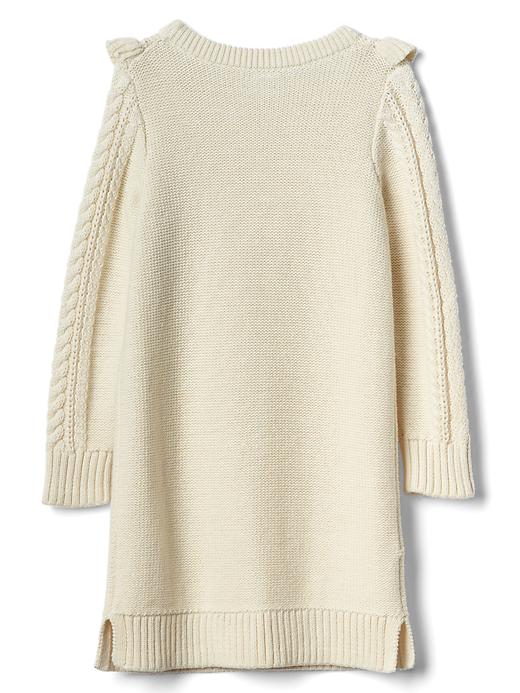 Image number 2 showing, Cable-knit ruffle sweater dress