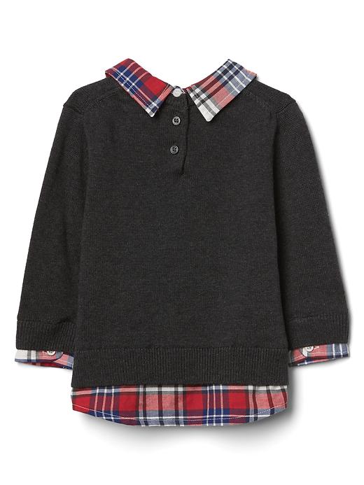 Image number 2 showing, Plaid 2-in-1 sweater