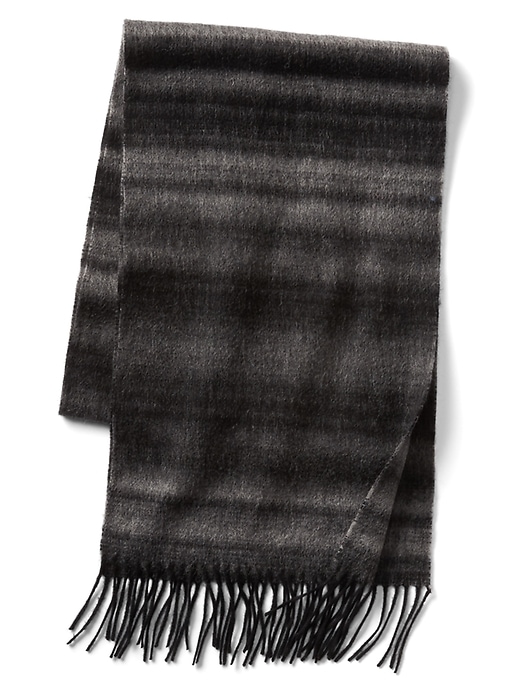 View large product image 1 of 1. Ombre stripe wool scarf