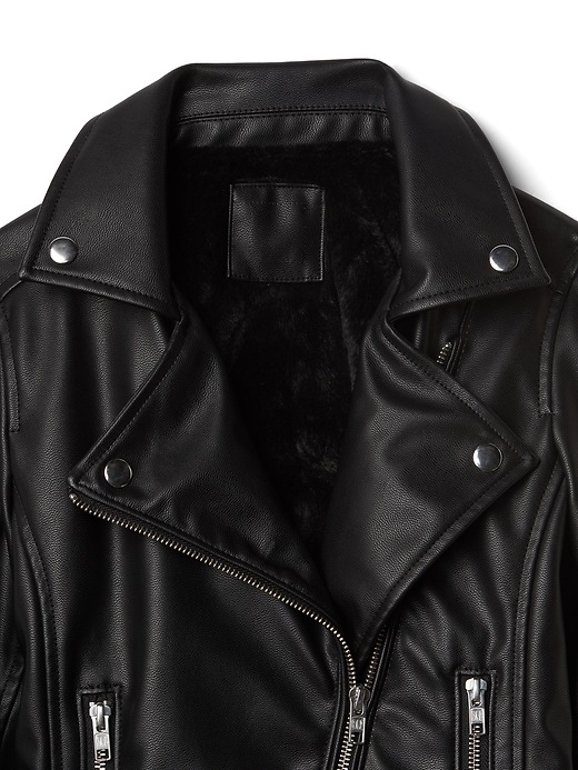 Image number 4 showing, Faux leather moto jacket