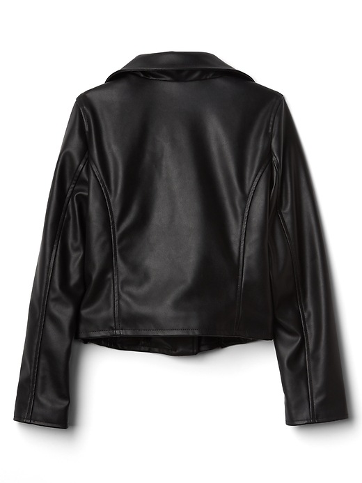 Image number 3 showing, Faux leather moto jacket