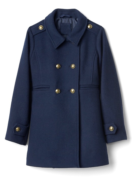 Image number 2 showing, Navy wool peacoat