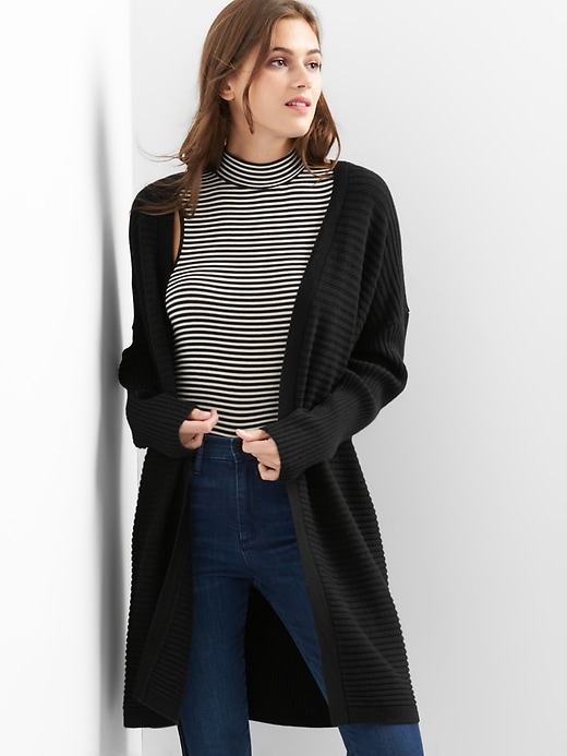 Image number 8 showing, Ribbed open front cardigan