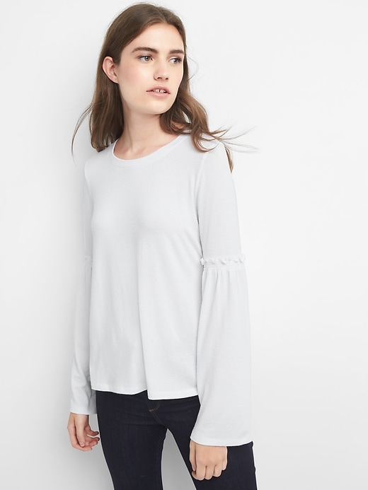 Image number 8 showing, Softspun bell-sleeve top