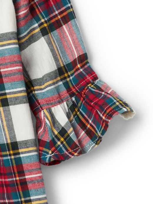Image number 3 showing, Plaid flannel ruffle dress